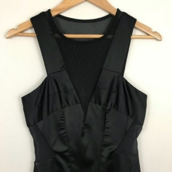 All Saints Emi Black Mesh Bodycon Mini Dress C59 - Picture 3 of 7